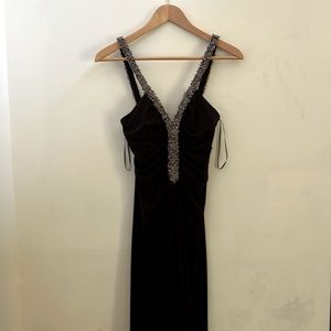 JS Boutique Black Dress with Silver Accents Wedding Guest/Prom/Holiday/Singer
